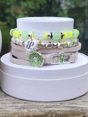 4 bracelet Set - Kiwi Bomb Party Stack